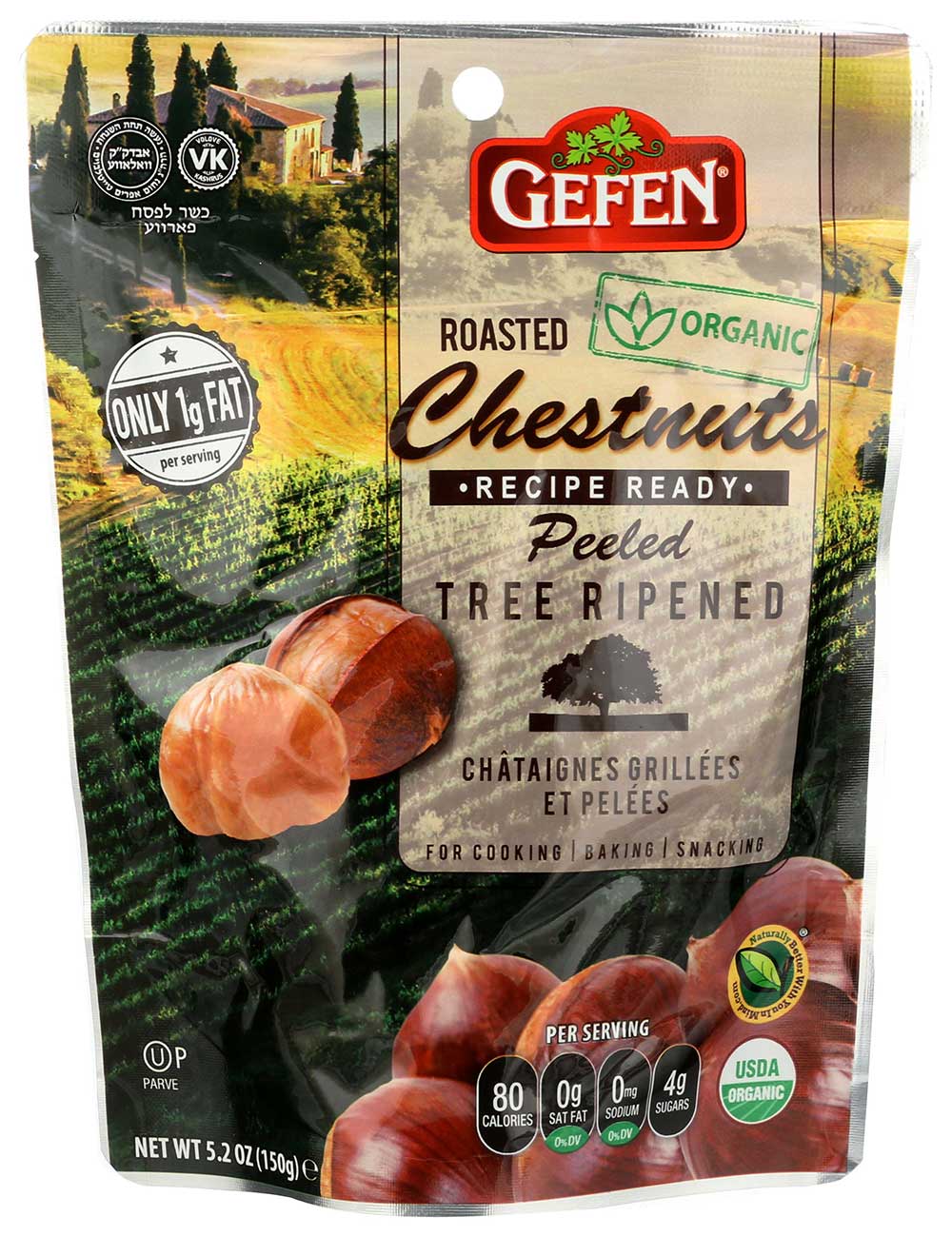 Gefen Organic Roasted Chestnuts 5.2oz