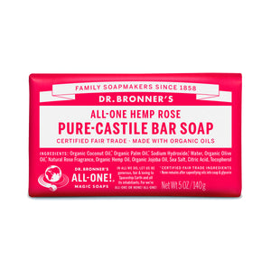 Dr Bronners Rose Pure Castil Bar Soap Ogc 5oz