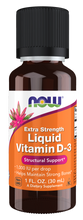 Load image into Gallery viewer, NOW Liquid Vitamin D3 Extra Strength 1000 IU 1 oz
