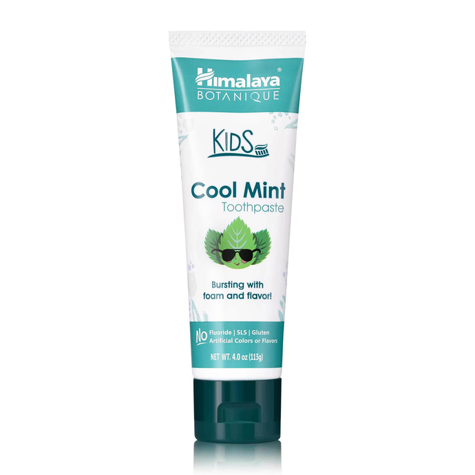 Himalaya Toothpaste Tube for Kids Cool Mint Toothpaste 4 oz Bottle. No Fluoride SLS Gluten Artificial Colors or Flavors