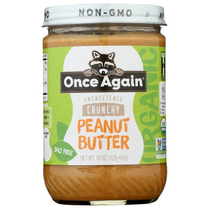 Once Again Unsweetened Crunchy Peanut Butter 16oz