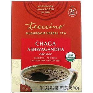 Teeccino Organic Chaga Ashwagandha Tea 10tb