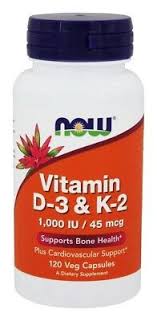Now Vitamin D-3& K-2 1,000 IU 120c