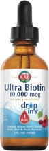 Load image into Gallery viewer, KAL Ultra Biotin Mixed Berry Flavor 10000 mcg 2 oz
