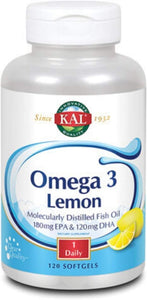 KAL Omega-3 Fish Oil Lemon Flavor 120 SG