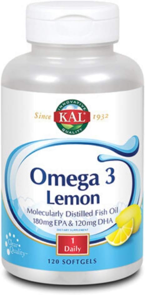 KAL Omega-3 Fish Oil Lemon Flavor 120 SG