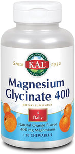 KAL Magnesium Glycinate Orange Flavor 400mg 120 C