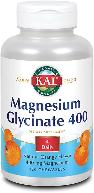 KAL Magnesium Glycinate Orange Flavor 400mg 120 C