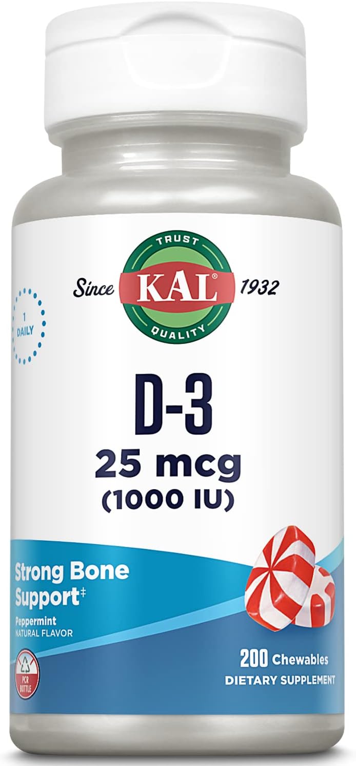 KAL Vitamin-D3 Peppermint Flavor 1000 IU 200 C