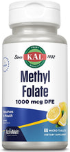 Load image into Gallery viewer, KAL Methyl Folate Lemon Flavor 1000 mcg 60 C
