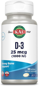 KAL Vitamin D3 1000 IU 100SG
