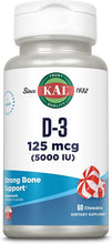 Load image into Gallery viewer, KAL Ultra Vitamin D-3 Peppermint Flavor 5000 IU 60 C
