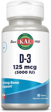 Load image into Gallery viewer, KAL Ultra Vitamin D-3 5000 IU 60 T
