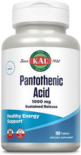 Load image into Gallery viewer, KAL Pantothenic Acid Sustained Release 1000 mg 100 T
