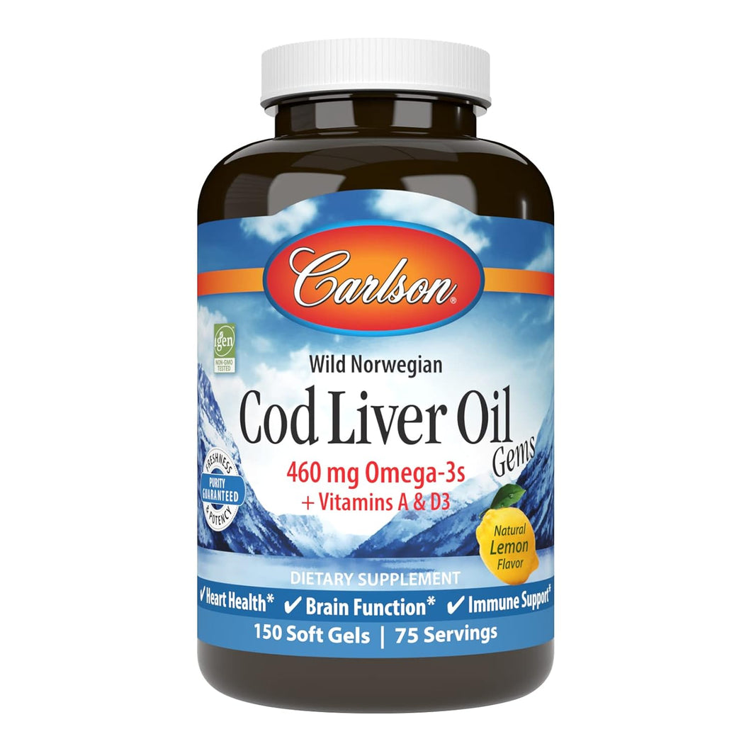 Carlson Cod Liver Oil Gems Lmn 150 Sg
