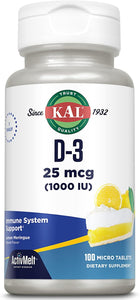 KAL 1000 IU 25 mcg Lemon D3 100 Tb