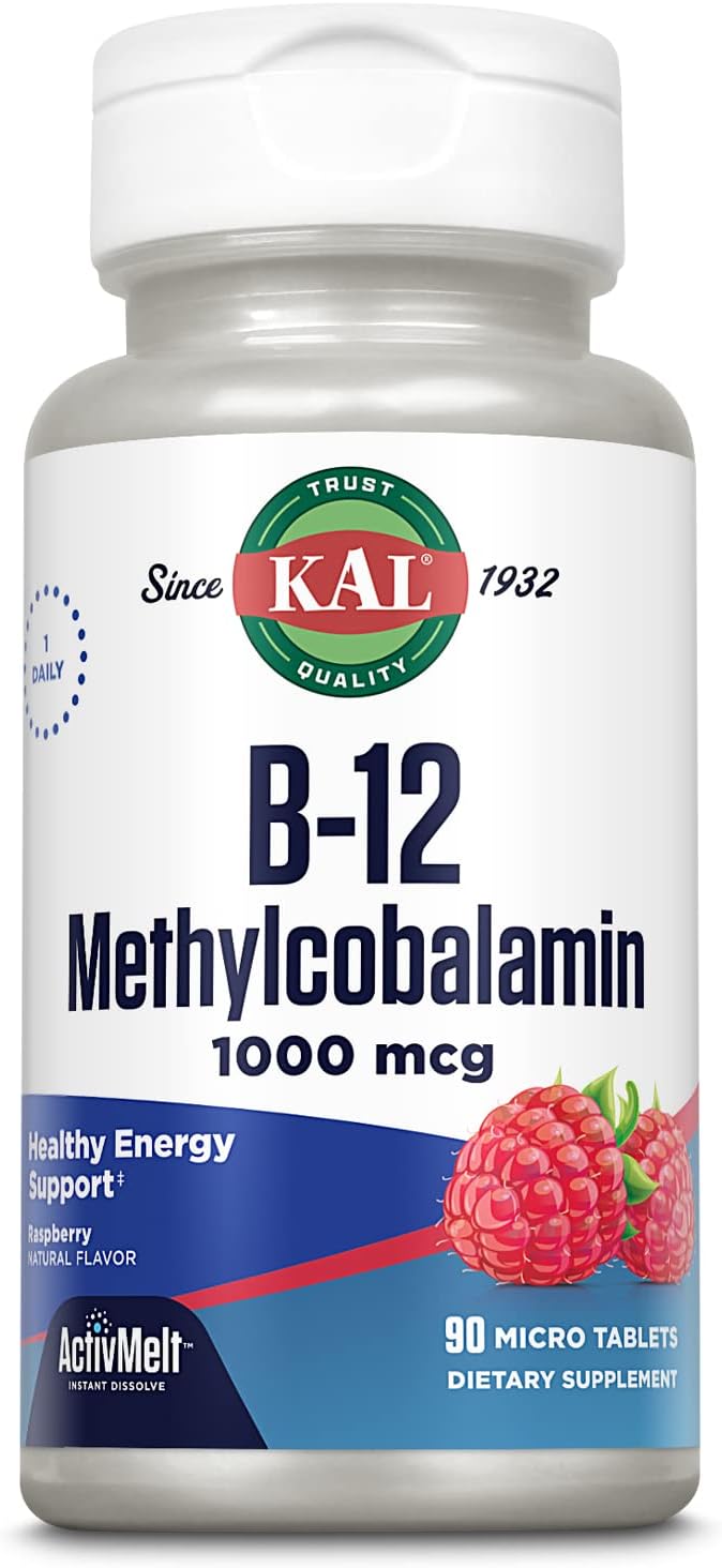 KAL B-12 Methylcobalamin Raspberry Flavor 1000 mcg