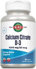 Load image into Gallery viewer, KAL Calcium Citrate D-3 1000mg/25mcg 90 T
