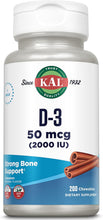 Load image into Gallery viewer, KAL Vitamin-D3 Cinnamon Flavor 2000 IU 200 C
