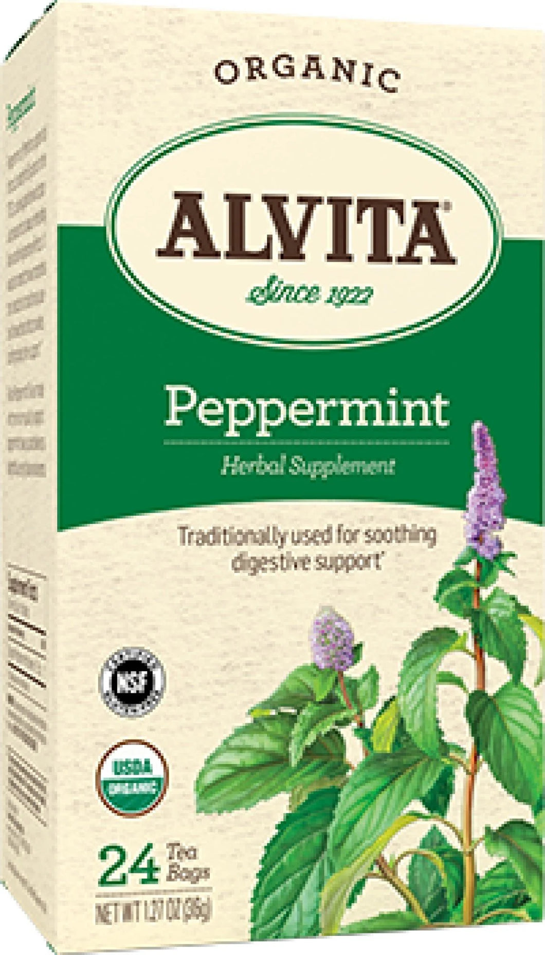 Alvita Peppermint Tea Organic Og 24 Bg