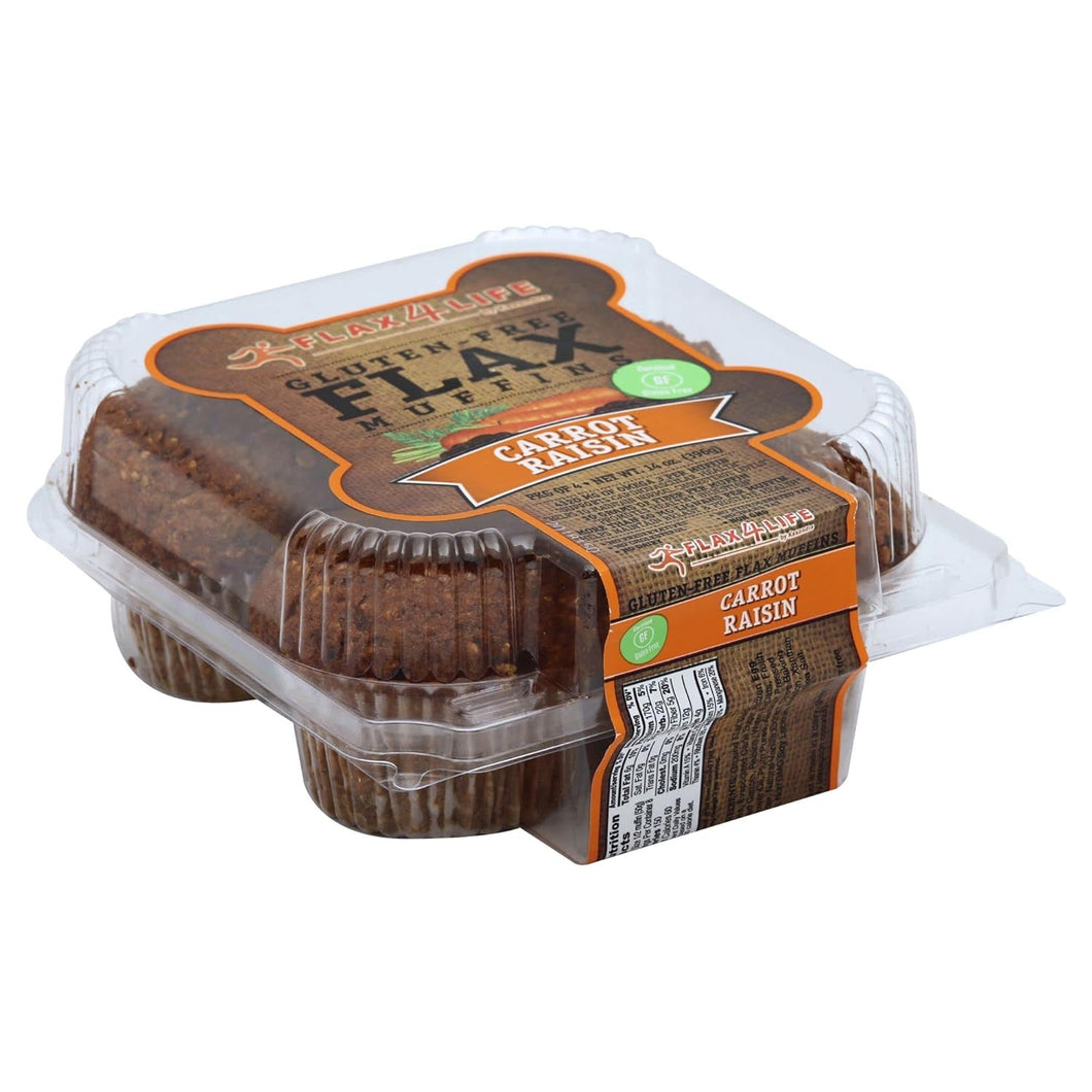 Flax4life Carrot Raisin Muffins 4 Ct 14 Oz
