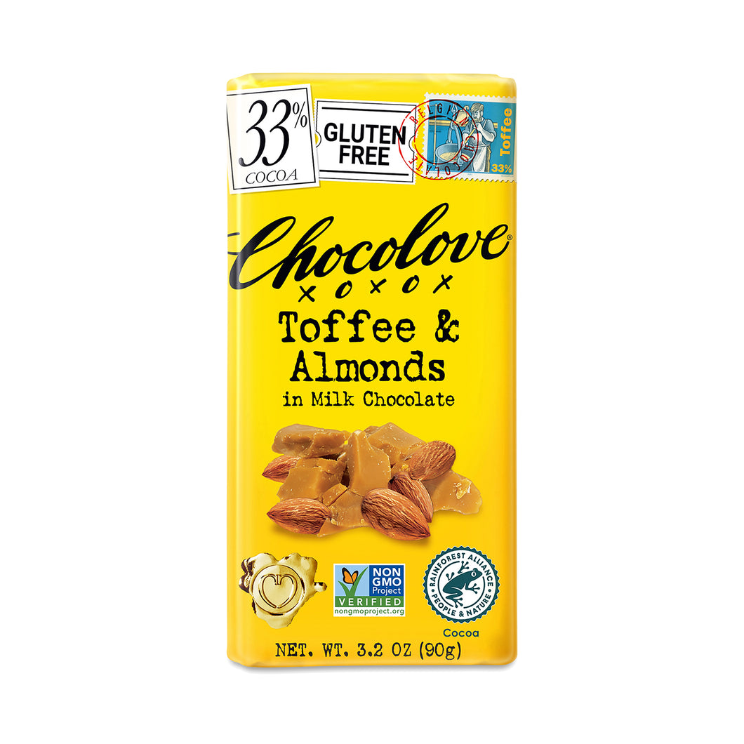 Chocolove Toffee & Almonds in Milk Chocolate 3.2oz