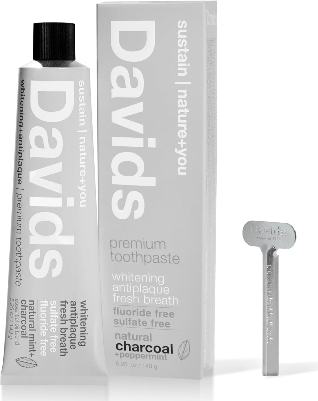 Davids Mint + Charcoal Toothpaste 5.25oz