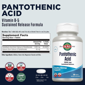 KAL Pantothenic Acid Sustained Release 1000 mg 100 T