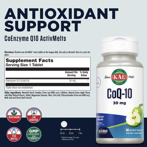 KAL CoQ10 Green Apple Flavor 30 mg 90 T