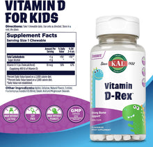 Load image into Gallery viewer, KAL Vitamin-D Rex Bubble Gum Flavor 90 C
