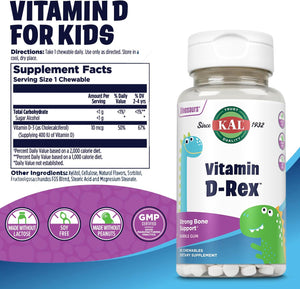 KAL Vitamin-D Rex Bubble Gum Flavor 90 C