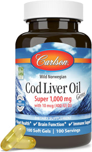 Carlson Cod Liver Oil Gems 30 Free 180 Sg