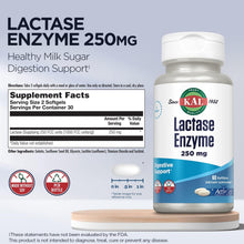 Load image into Gallery viewer, KAL Lactase Enzyme 250 mg 60 SG
