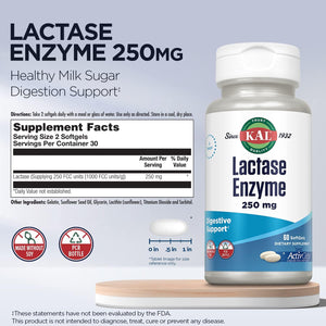 KAL Lactase Enzyme 250 mg 60 SG