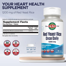 Load image into Gallery viewer, KAL Red Yeast Rice Once Daily 1200 mg 30 T
