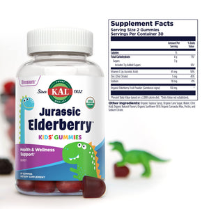 KAL Jurassic Elderberry Organic Gummies 60 C