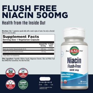 KAL Flush-Free Niacin 500 mg 60 V