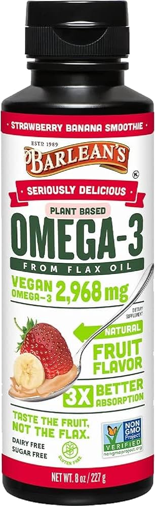 Barlean's Total Omega 2,9680mg Strawberry Banana 16 oz