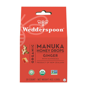 Wedderspoon Organic Manuka Honey Drops Ginger