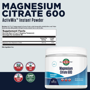 KAL Magnesium Citrate Instant Powder 600 mg