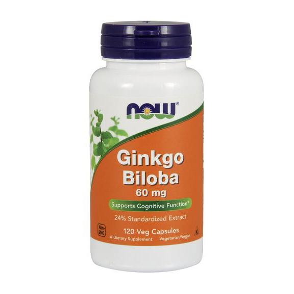 Now Ginkgo Biloba 60mg 120vc
