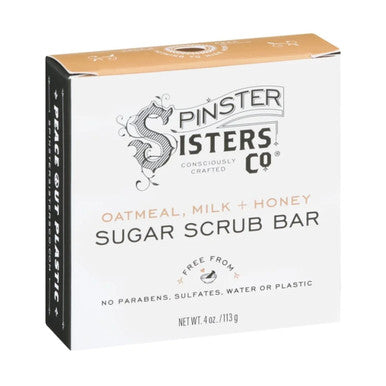Spinster Sisters Co Oatmeal Milk Honey Sugar Scrub Bar 4 oz
