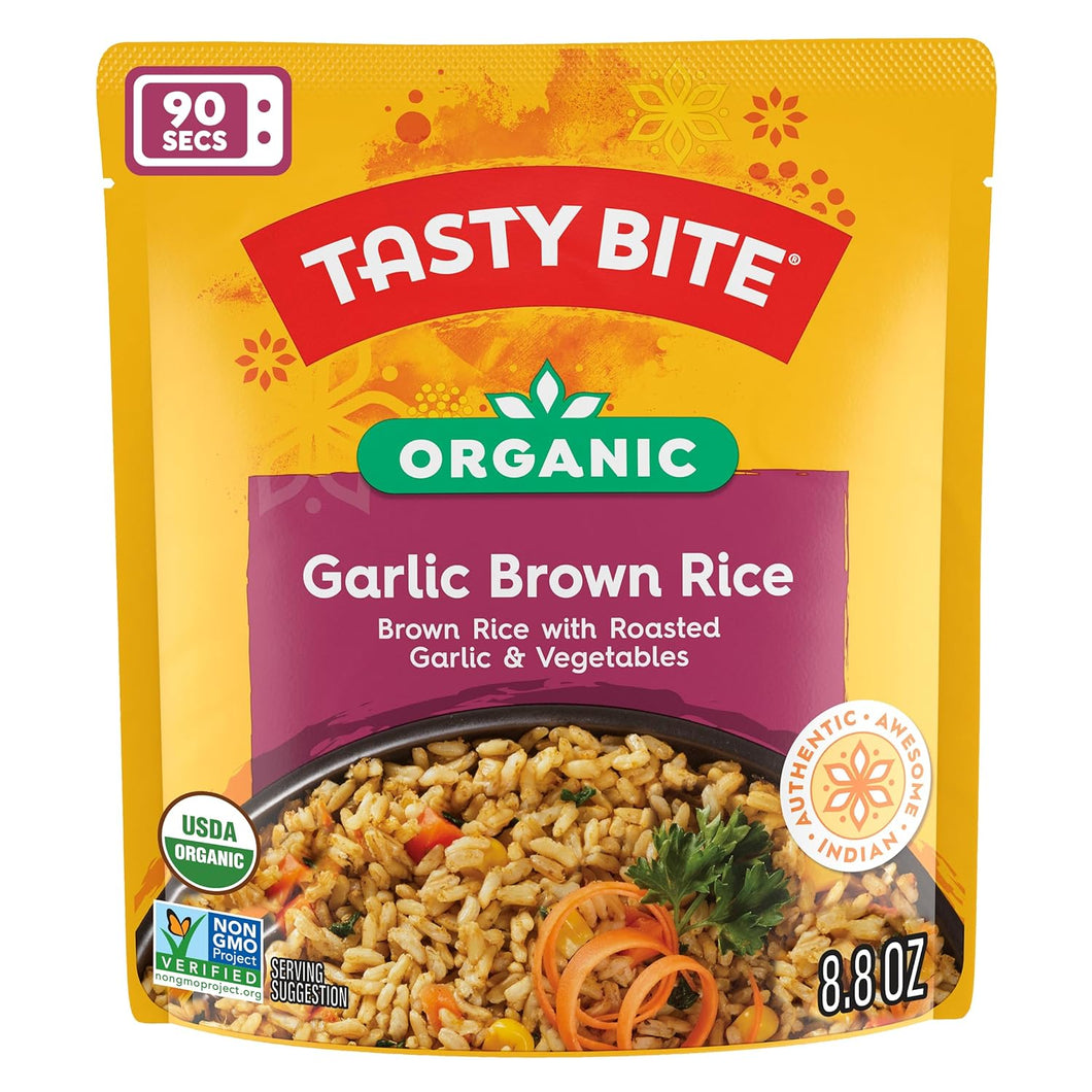 Garlic Brown Rice Organic Tasty BIte