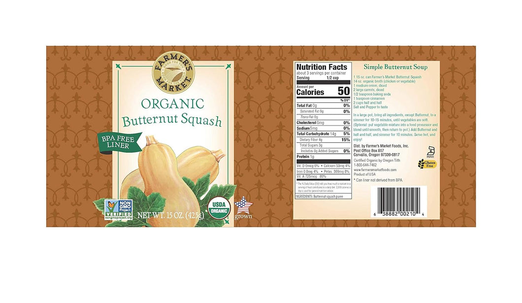 Farmers Mrkt Sqsh Bttrnt Puree Og 15 Oz