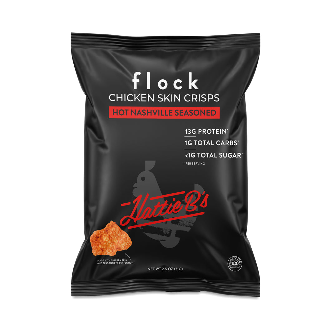Flock Chicken Skin Crisps Hot Nashville 2.5oz