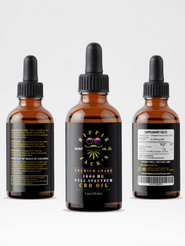 Hippie Jacks Hemp Co 1000mg Fl Sp CBD Oil 1oz