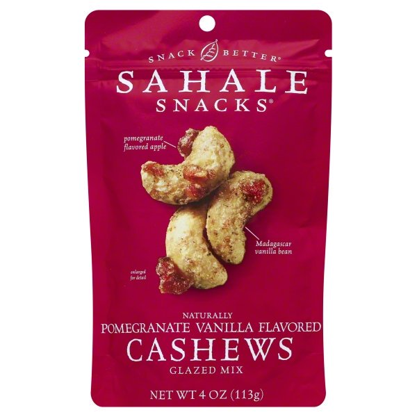 Sahale Snacks Naturally Pomegranate Vanilla Flavored Cashews Glazed Mix 4oz