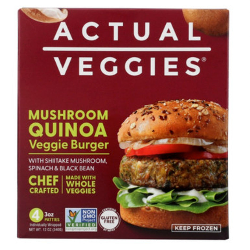 Actual Veggies Mushroom Quinoa Burger 4ct