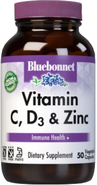 Bluebonnet Vitamin C, D3 & Zinc 50vc