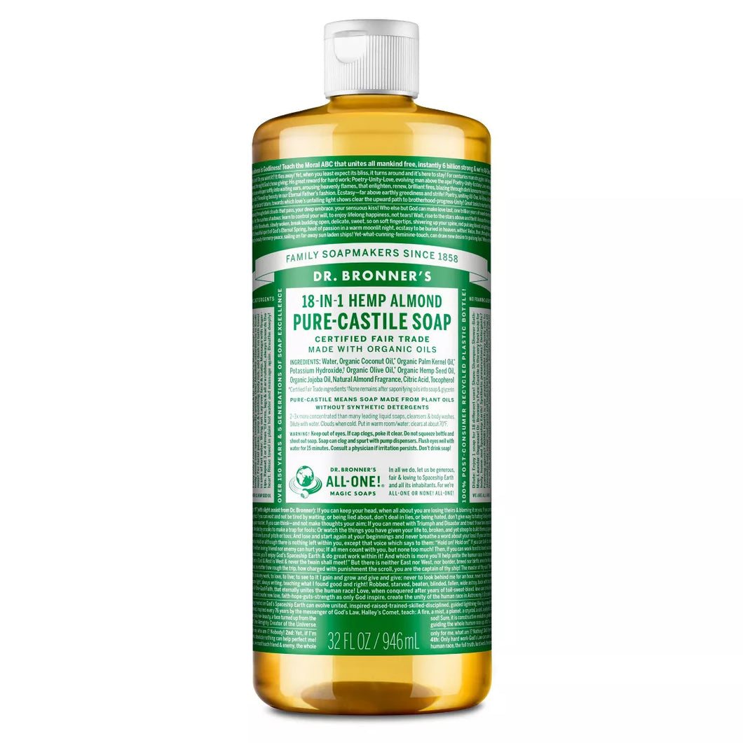 Dr Bronners Almond Pure Castile Soap 32oz